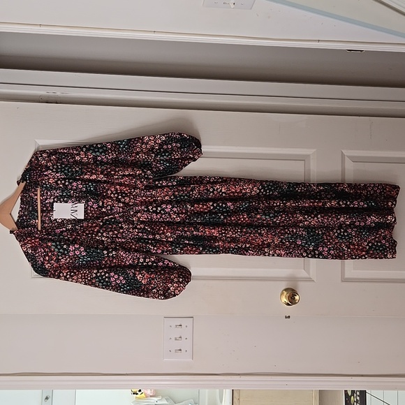 NWT Zara Floral Wide leg Jumpsuit - Picture 2 of 4